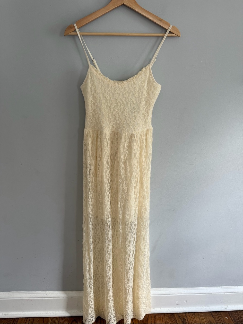 Abercrombie & Fitch Cream Lace Maxi Day Dress Cottage Boho Festival Size S NWT